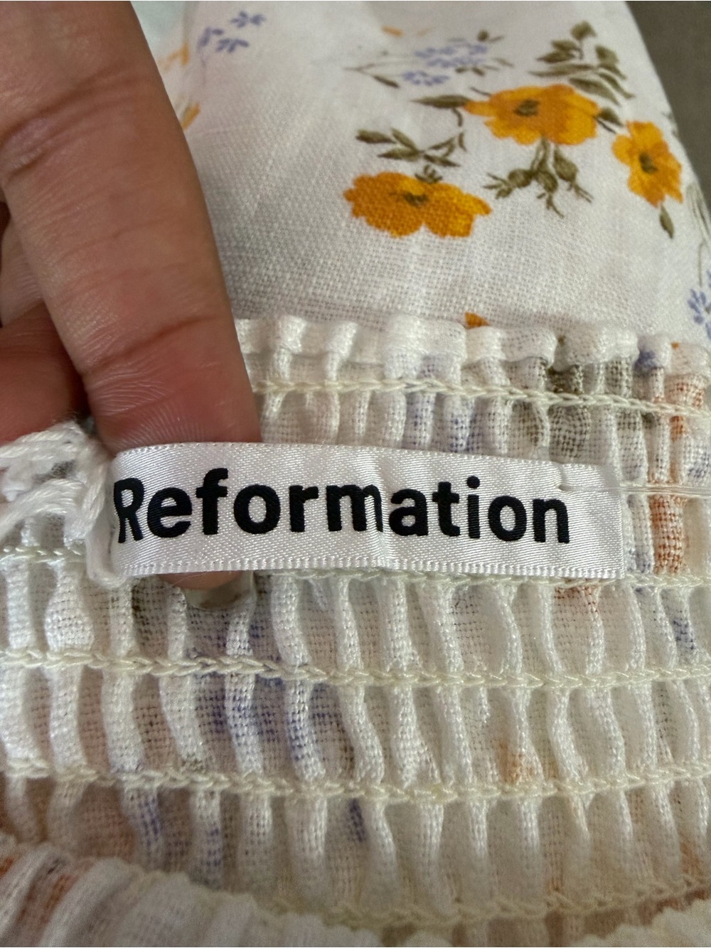 Reformation Zoya Linen Floral Mini Dress XS Cottagecore Puff Sleeve - Picture 4 of 6